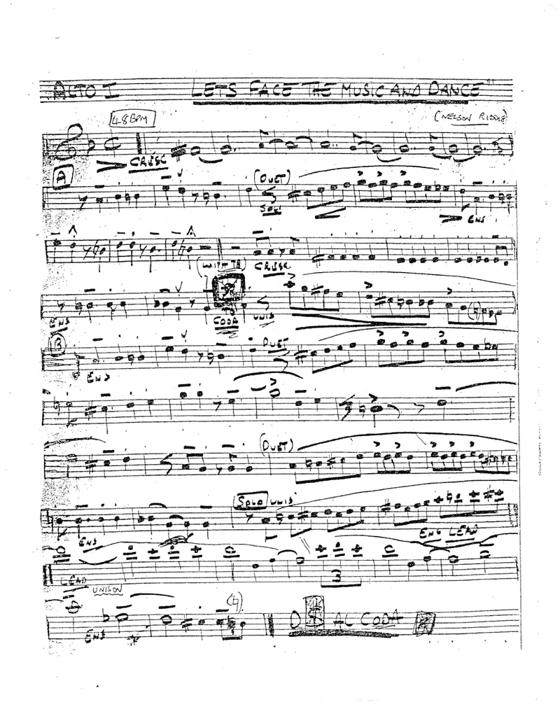 Let's Face The Music And Dance score preview