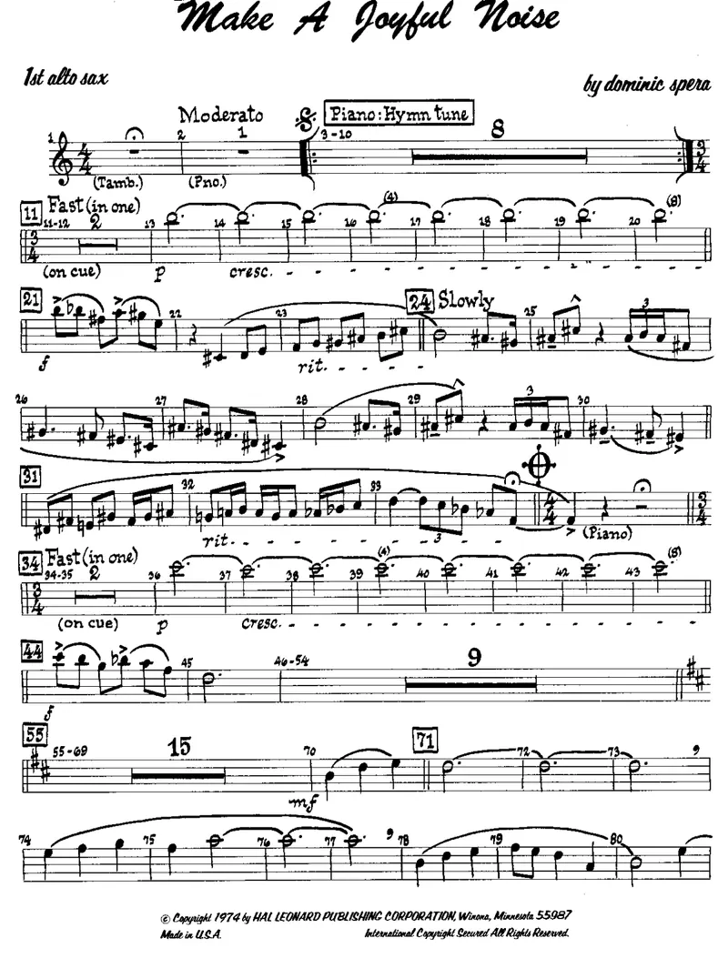 Make A Joyful Noise score preview