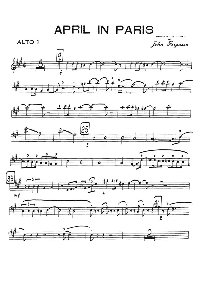 April In Paris score preview