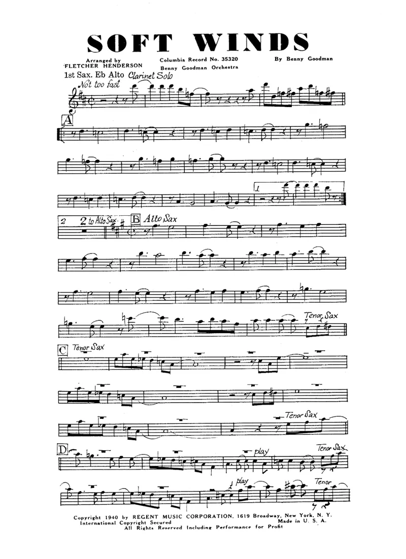 Soft Winds score preview