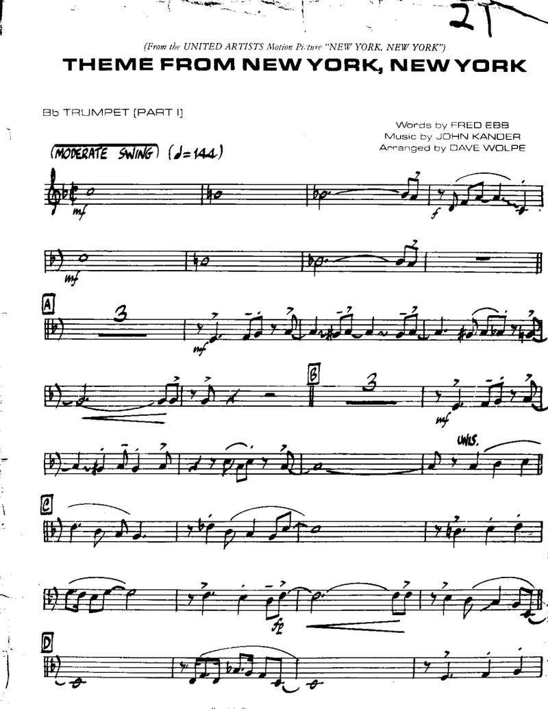 New York-New York score preview