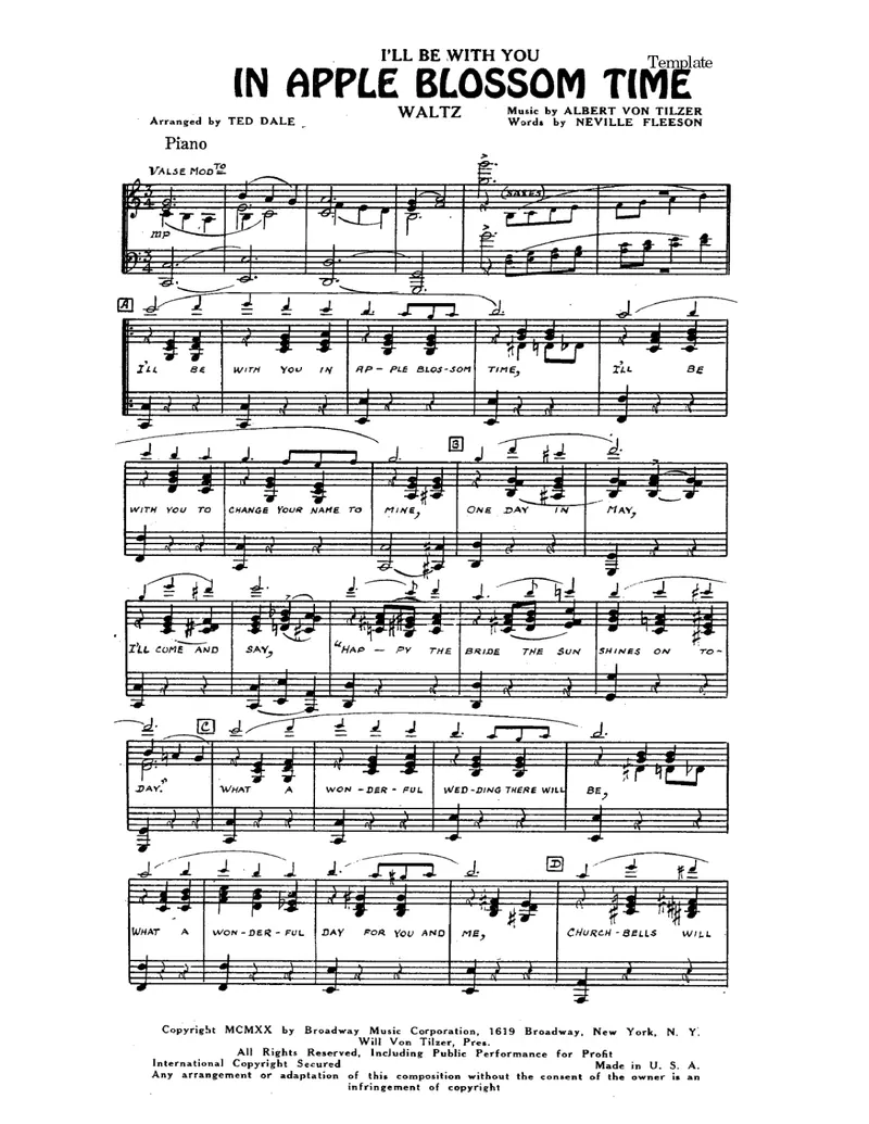 In Apple Blossom Time score preview