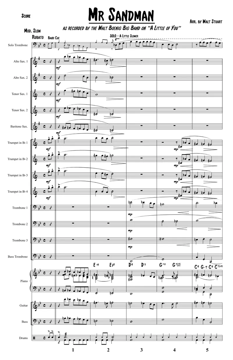 Mr.Sandman score preview