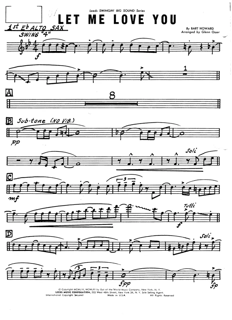 Let Me Love You score preview