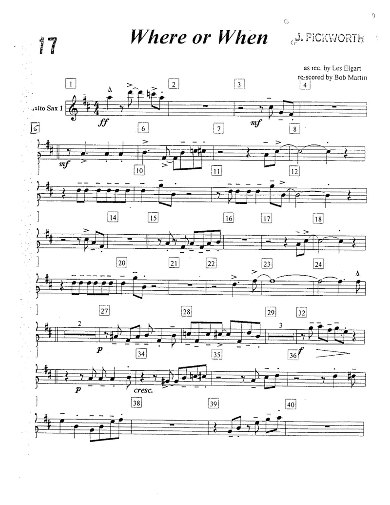 Where Or When (Les Elgart score preview
