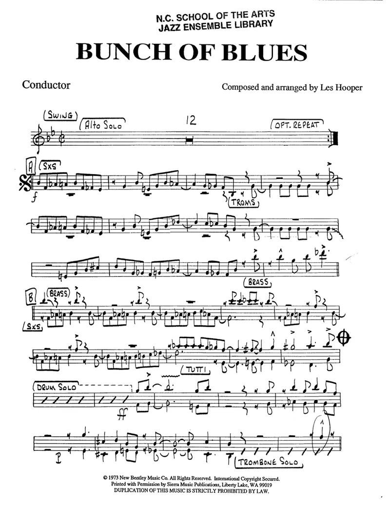 Bunch Of Blues score preview