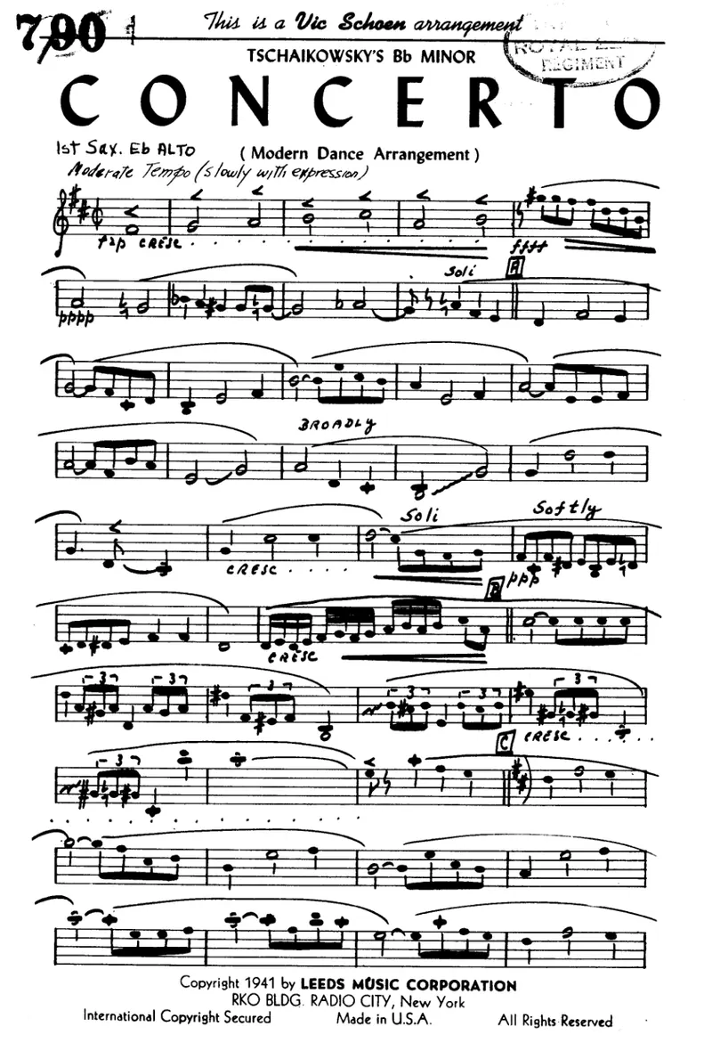 Tschaikowsky Piano Concerto #1 score preview