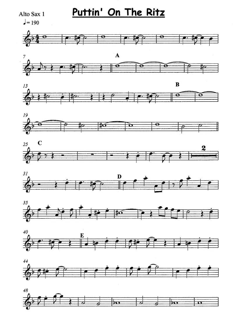 Puttin On The Ritz score preview