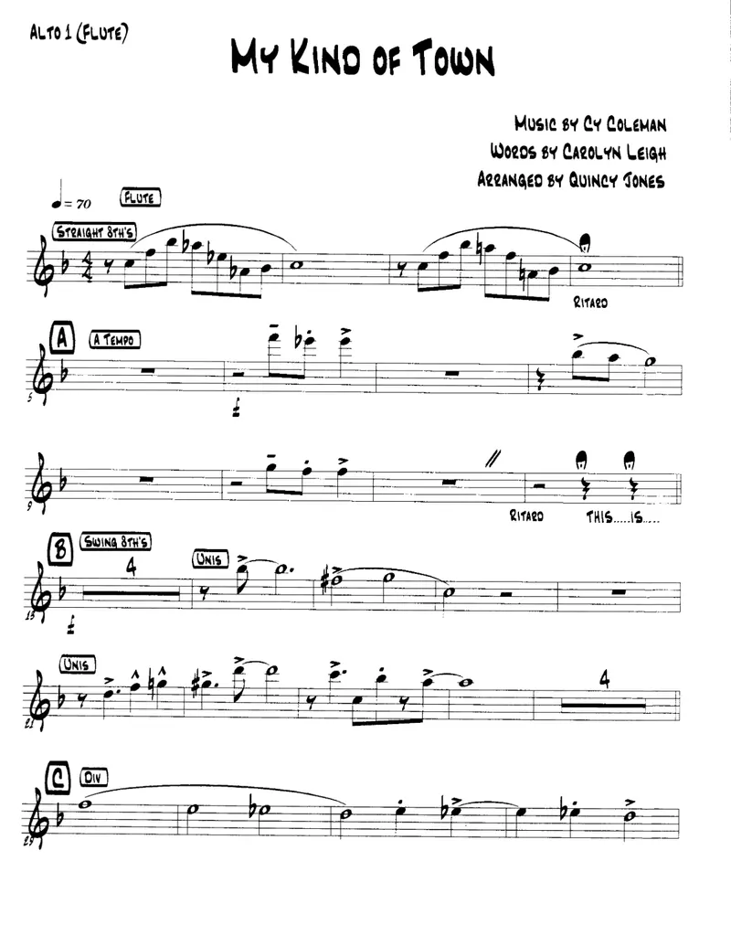 My Kind Of Town score preview