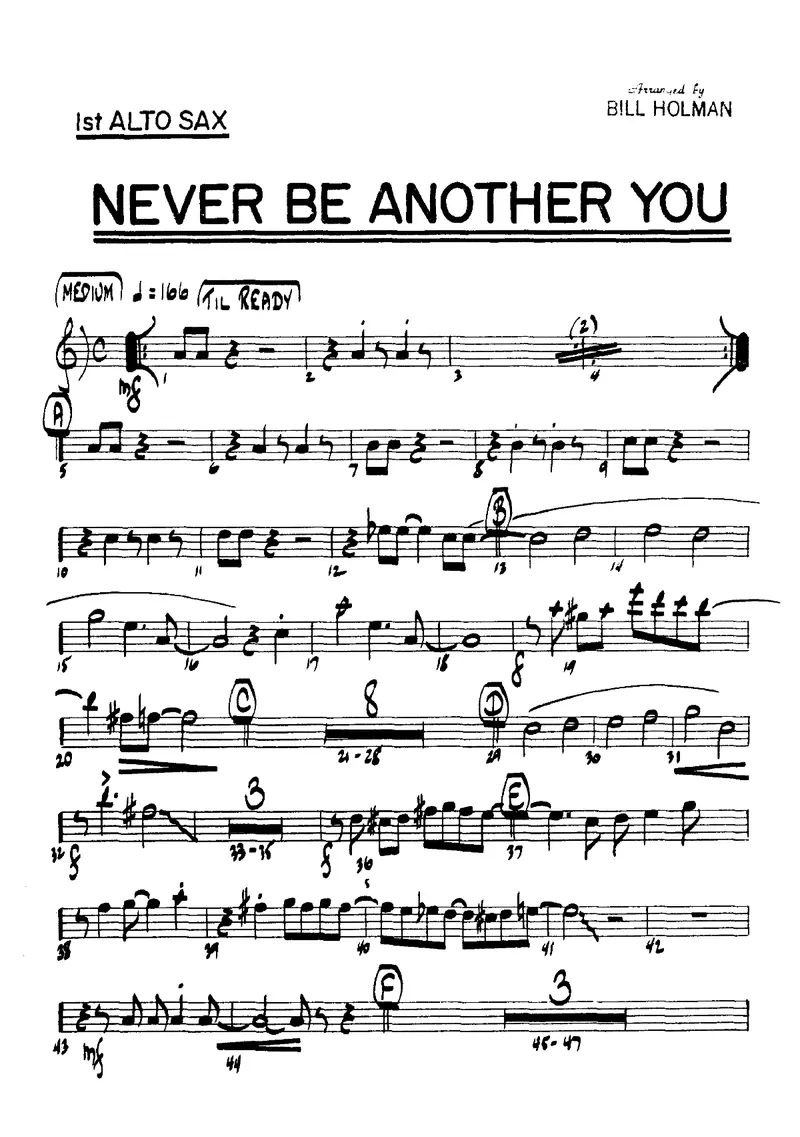 Never Be Another You score preview