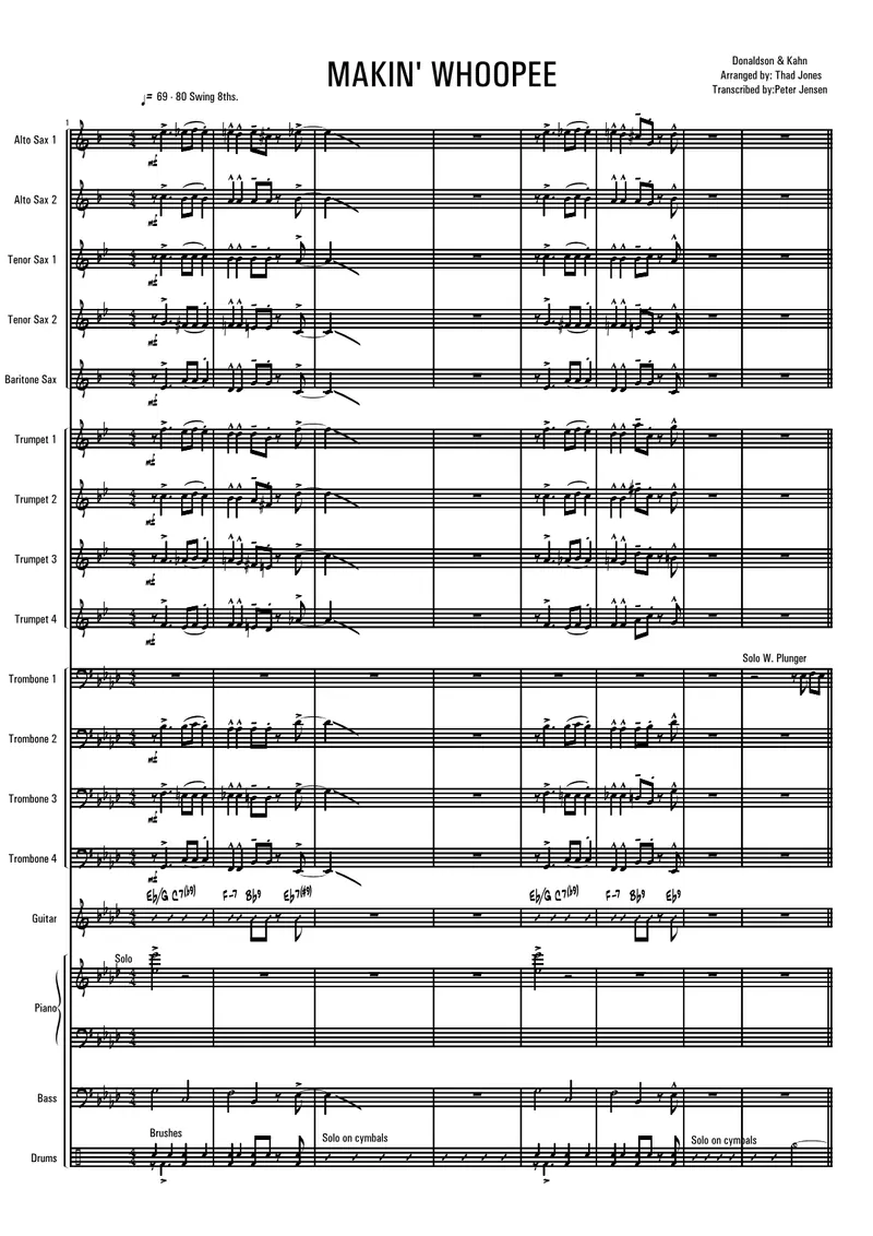 Makin Whoopee (Thad Jones) score preview