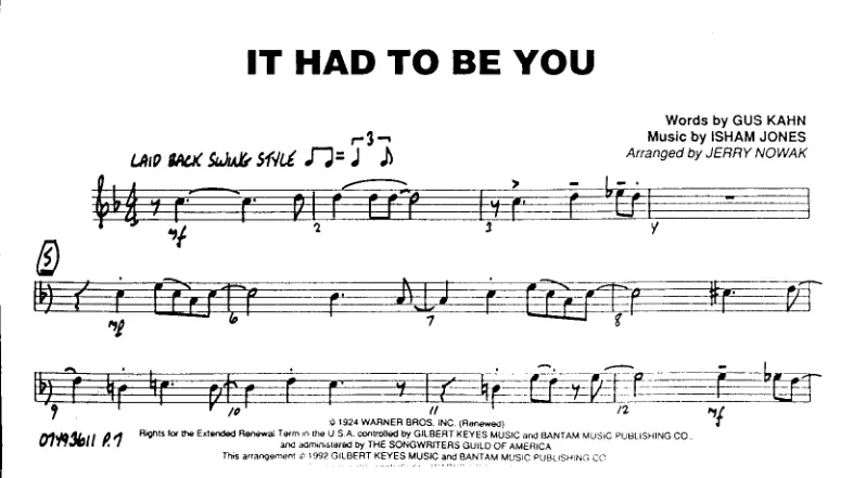 It Had To Be You score preview