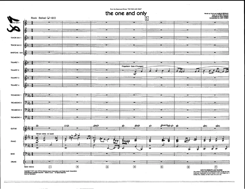 The One And Only score preview