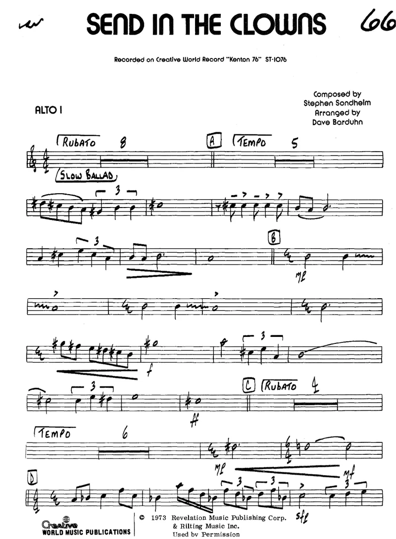 Send In The Clowns score preview