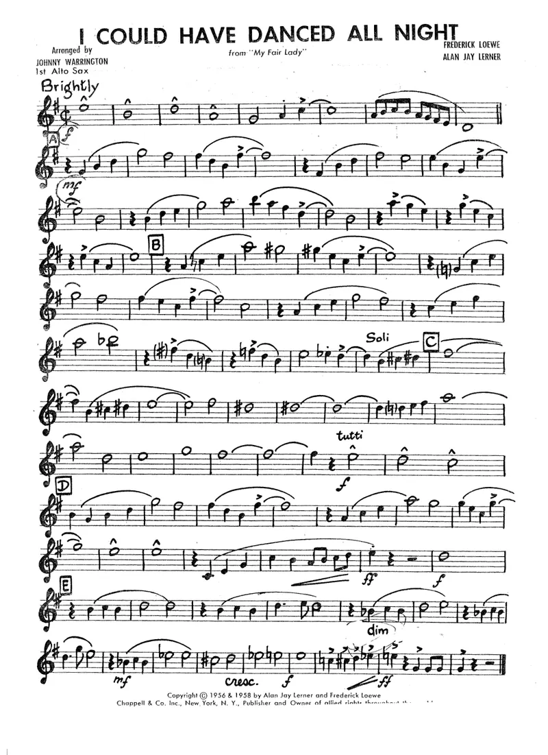 I Could Have Danced All Night score preview