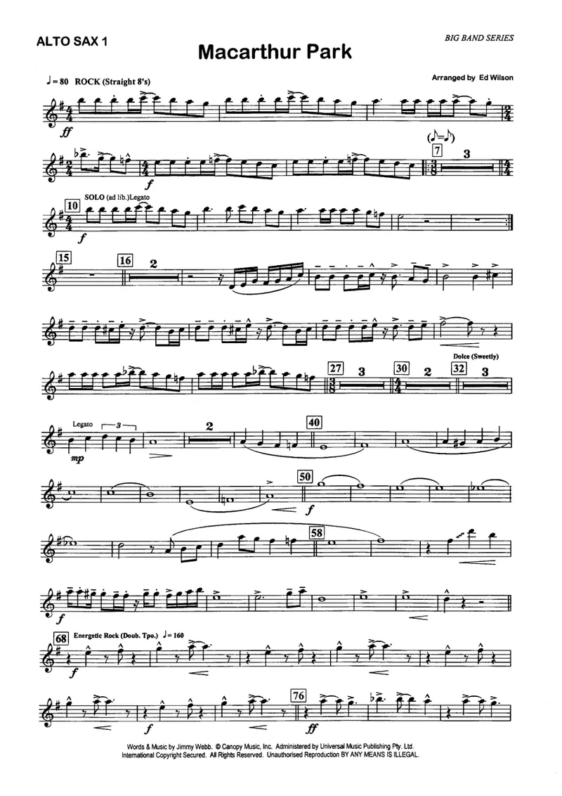 MacArthur Park score preview