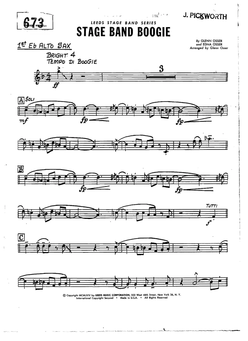 Stage Band Boogie score preview