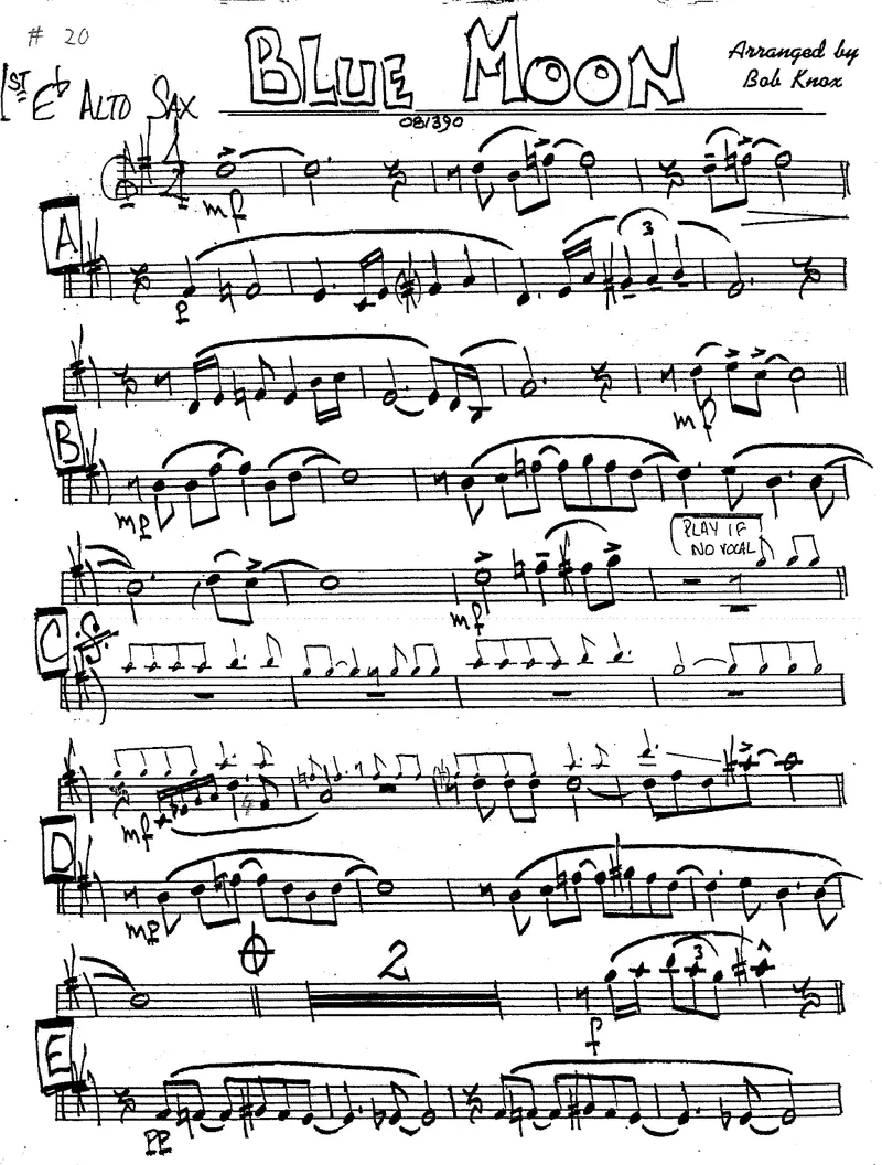 Blue Moon score preview