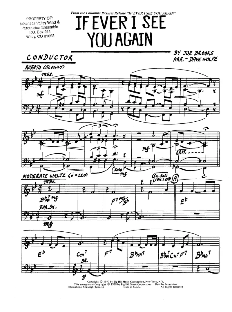 If Ever I See You Again score preview
