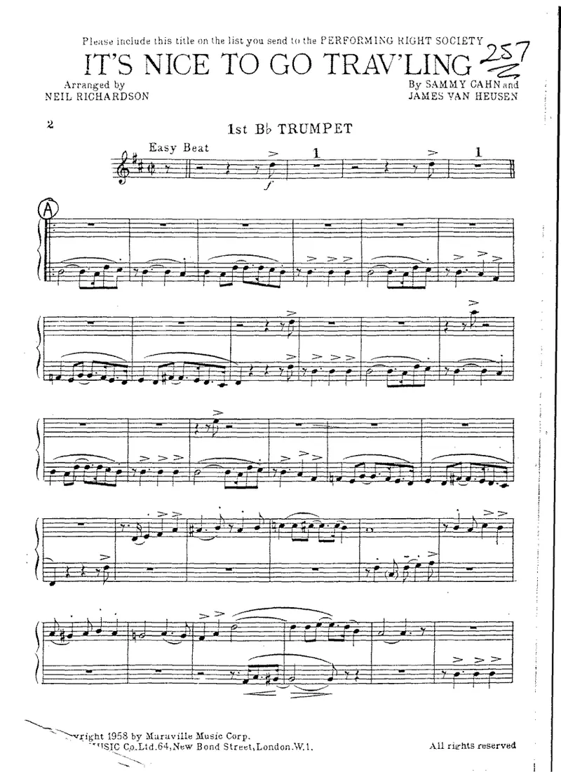 It's Nice To Go Travelling score preview