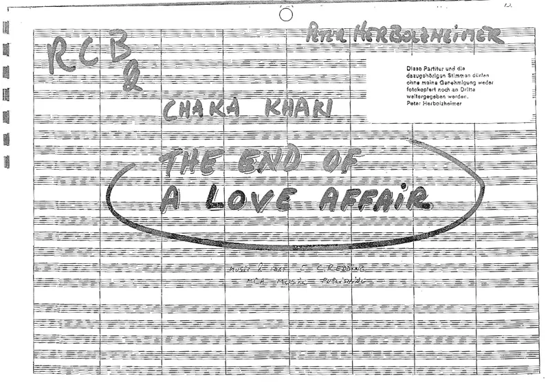 The End Of A Love Affair score preview