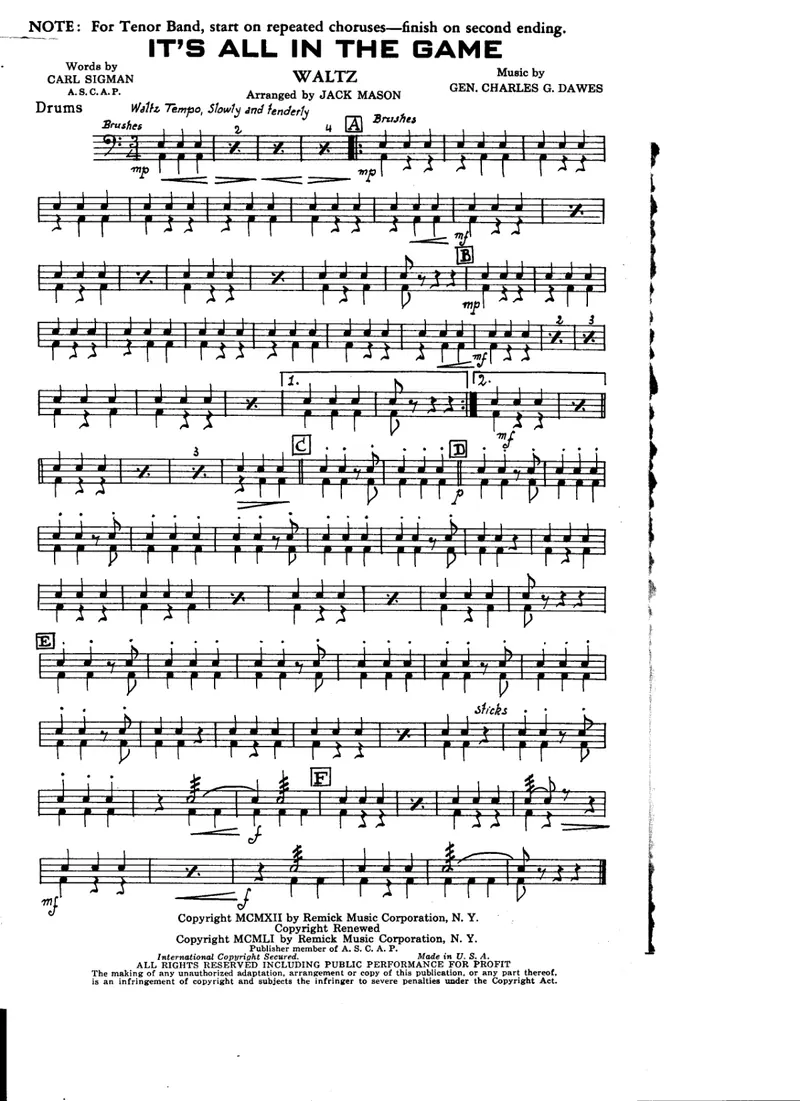 It's All In The Game score preview