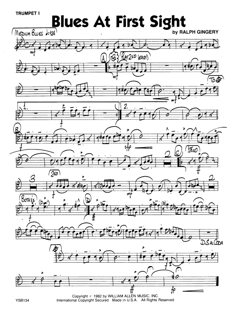 Blues At First Sight score preview