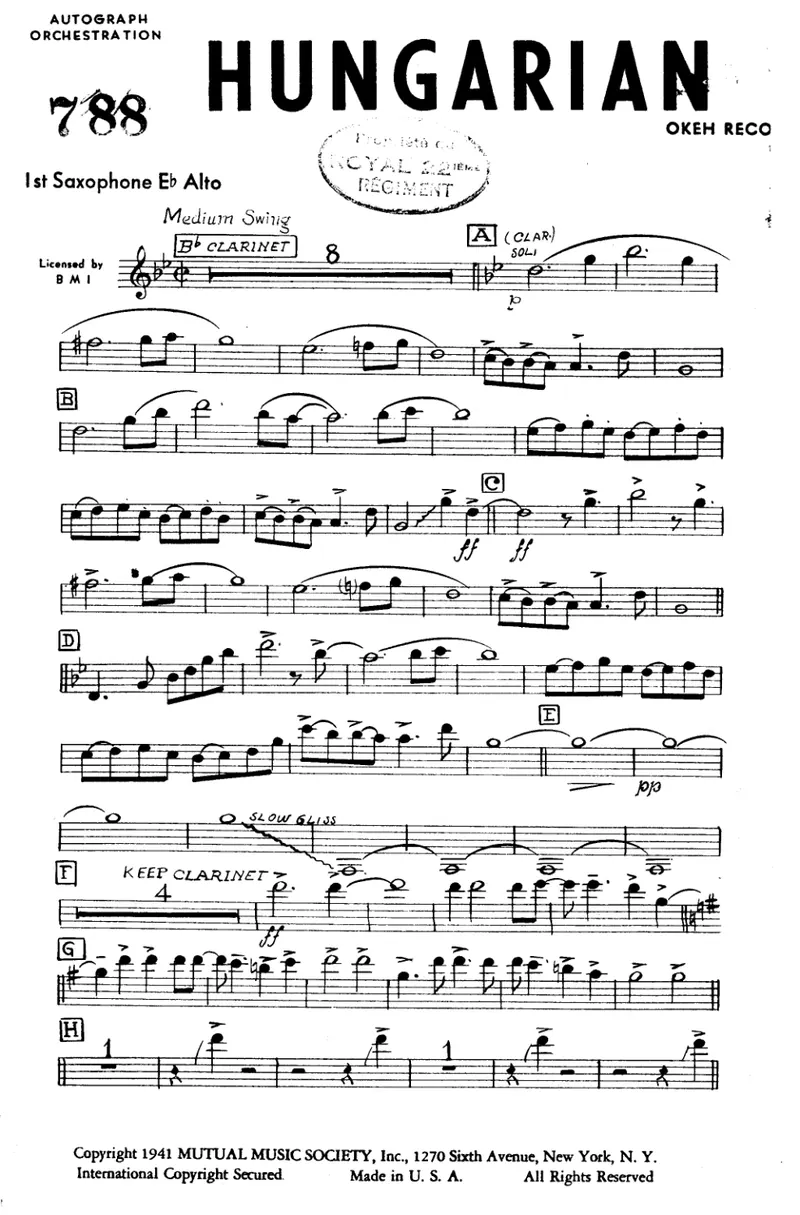 Hungarian Dance No5 (Brahms-Claude Thornhill) preview page 1