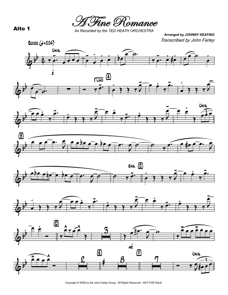 A Fine Romance score preview