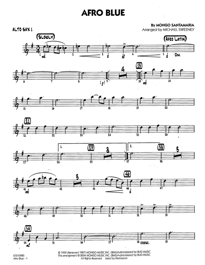 Afro Blue score preview