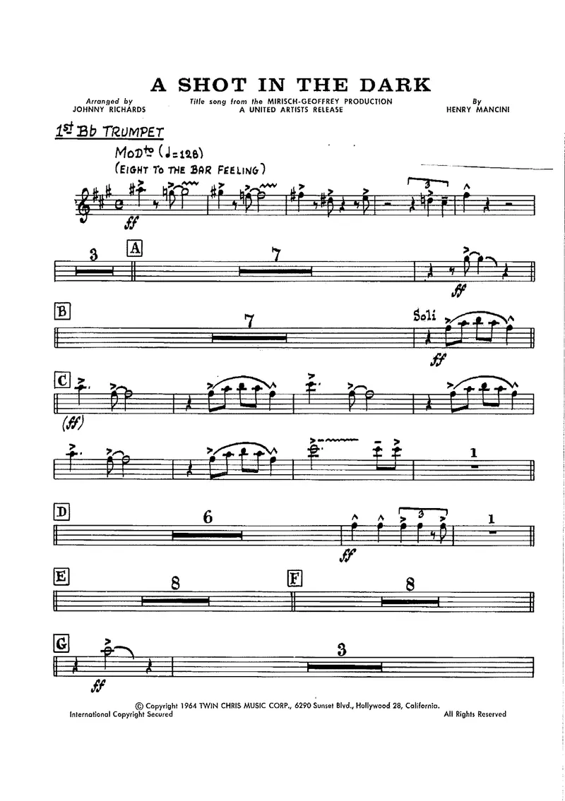 A Shot In The Dark score preview