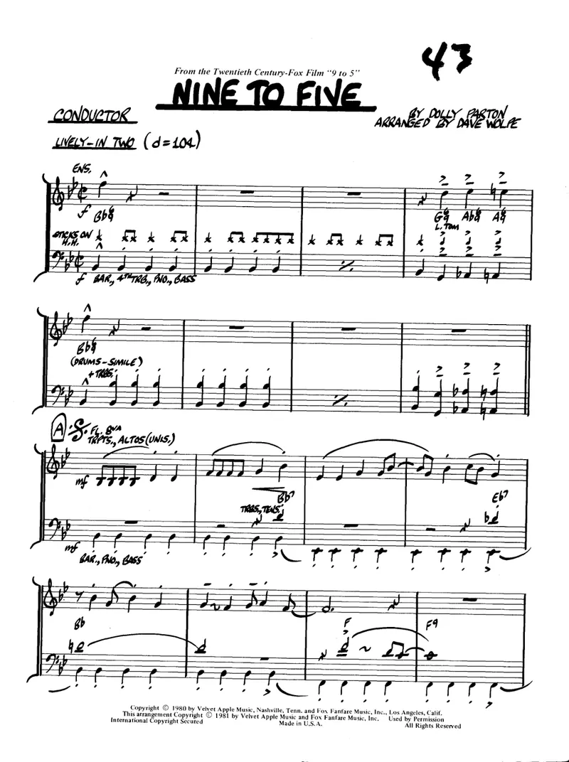 Nine To Five score preview