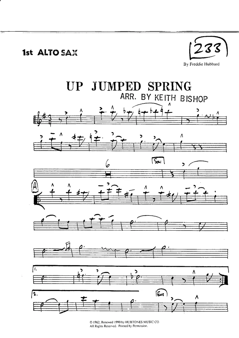 Up Jumped Spring score preview