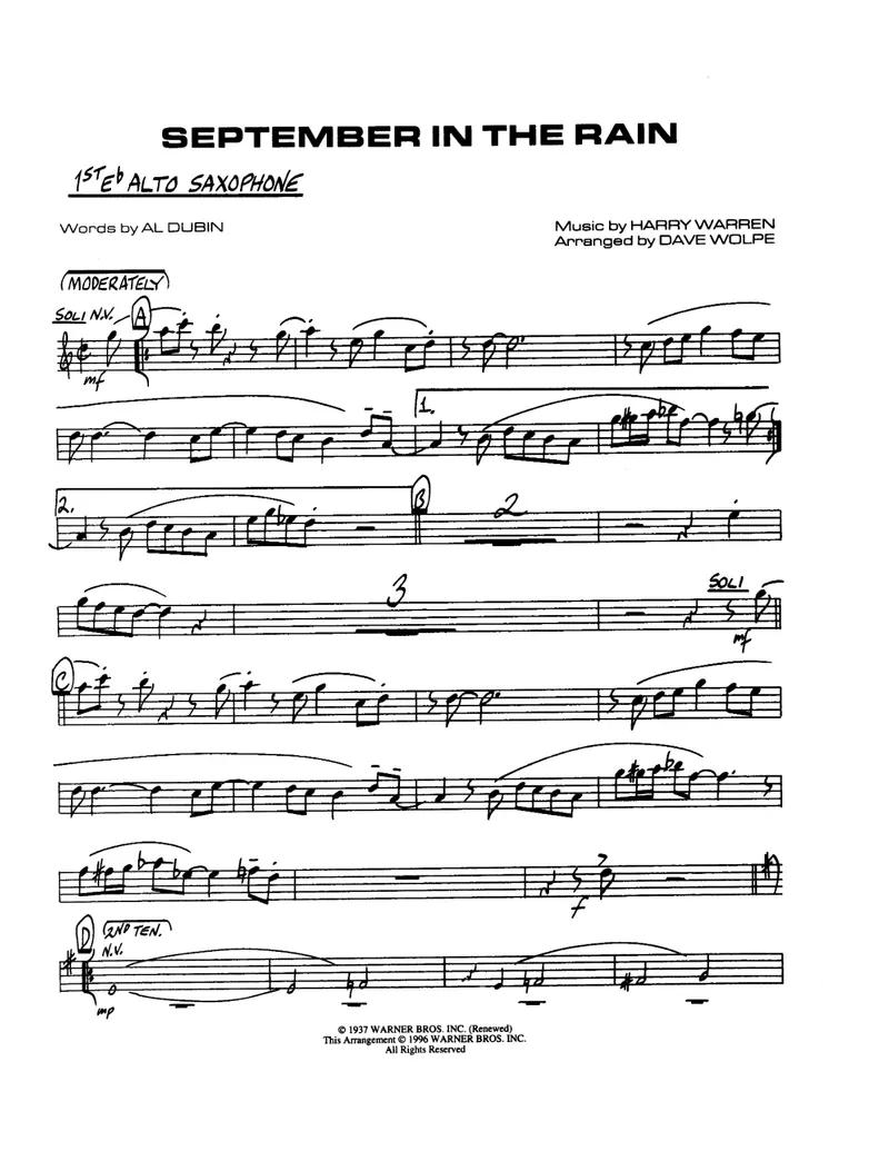 September In The Rain score preview