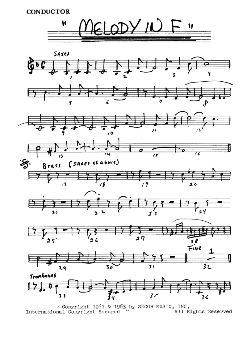 Melody In F score preview
