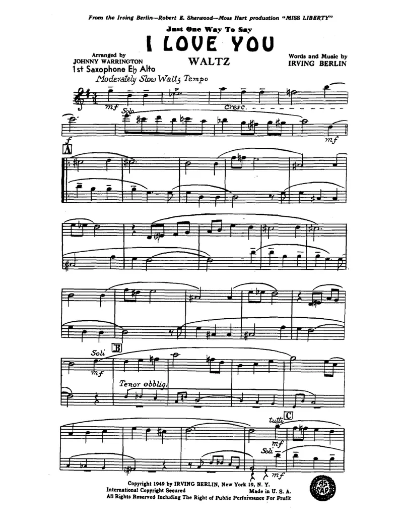 I Love You score preview