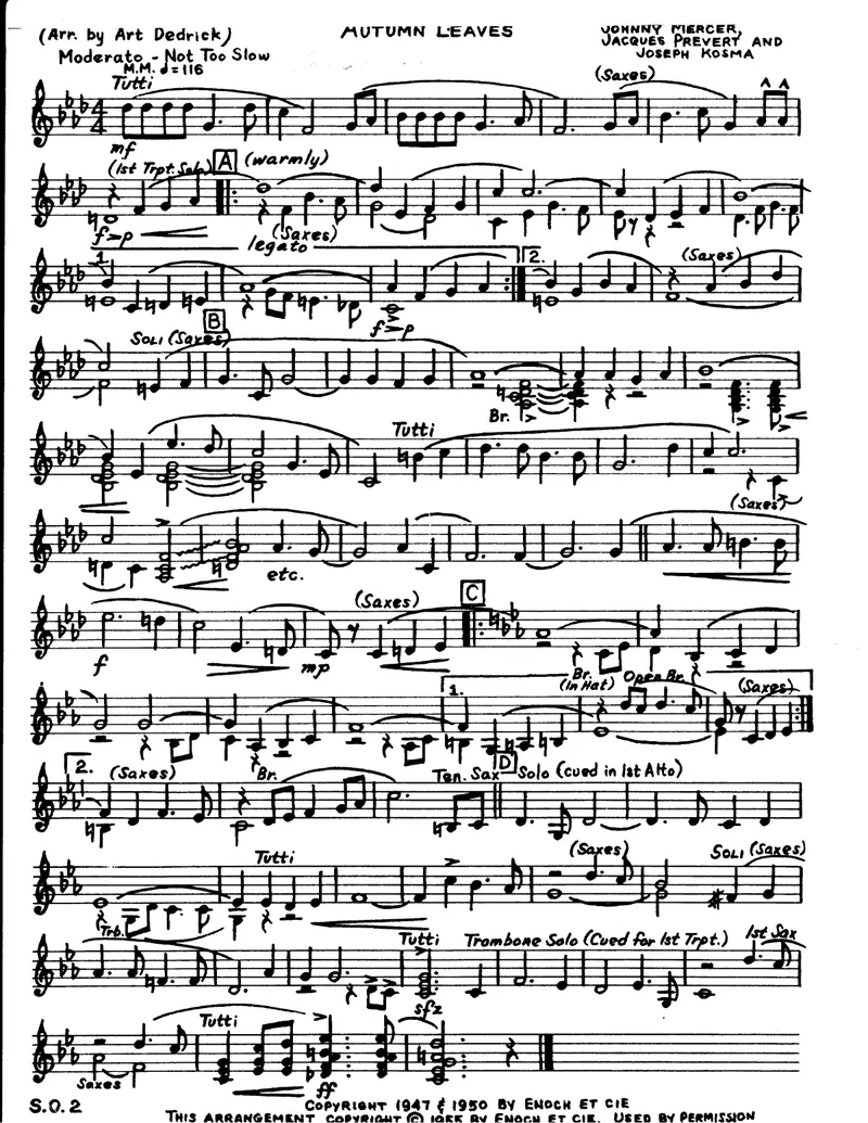 Autumn Leaves score preview