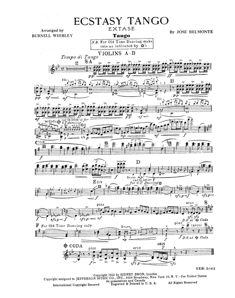 Ecstasy Tango score preview