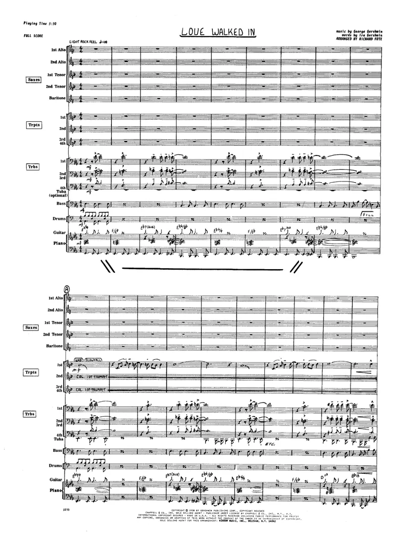Love Walked In score preview