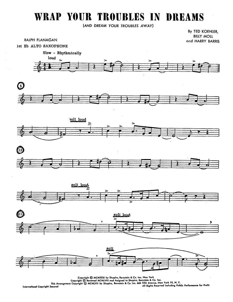 Wrap Your Troubles In Dreams score preview