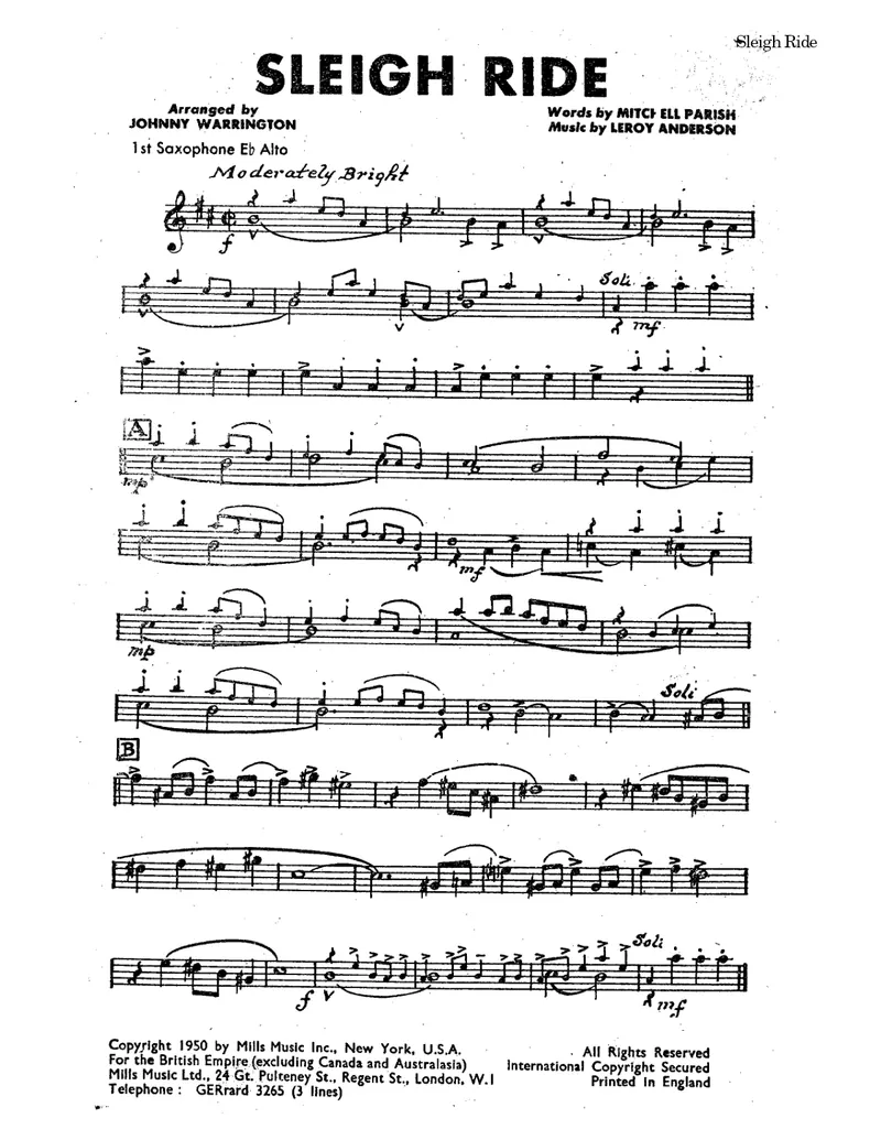 Sleigh Ride score preview