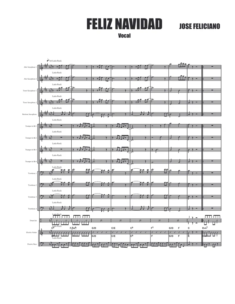Feliz Navidad score preview