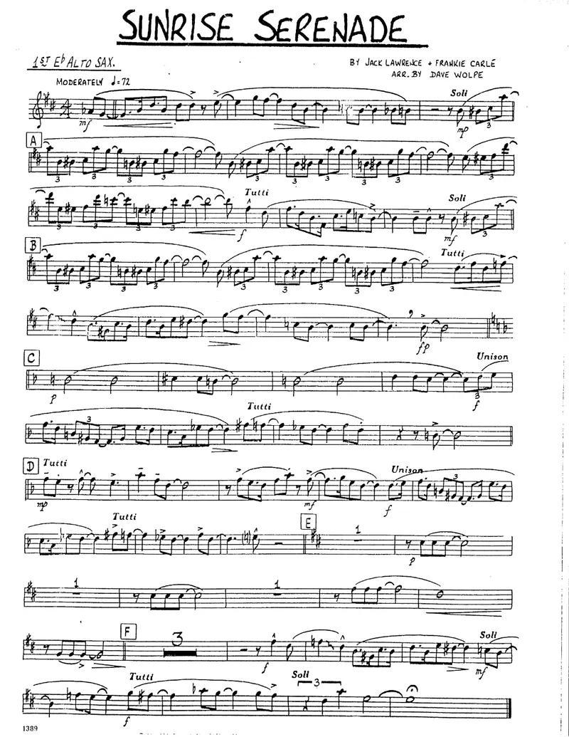 Sunrise Serenade score preview