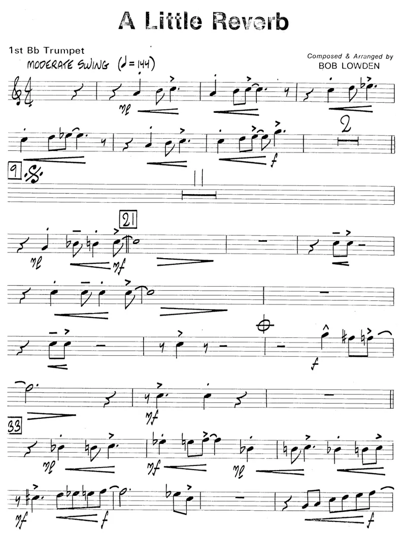 A Little Reverb score preview