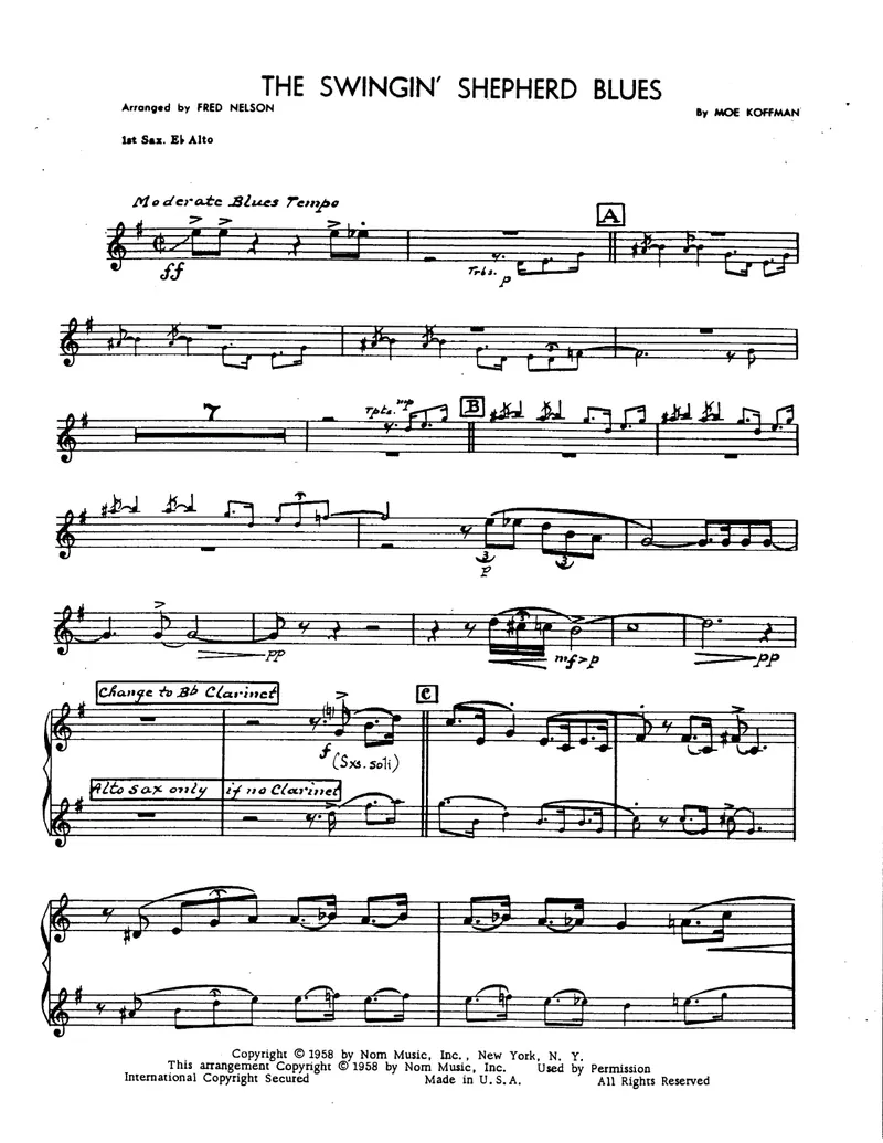 The Swingin' Shepherd Blues score preview