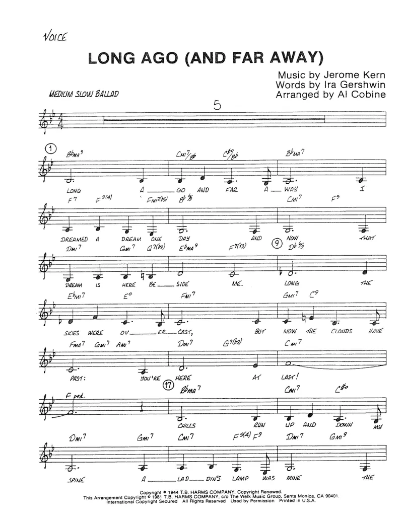 Long Ago (And Far Away) (Al Cobine) voc. score preview