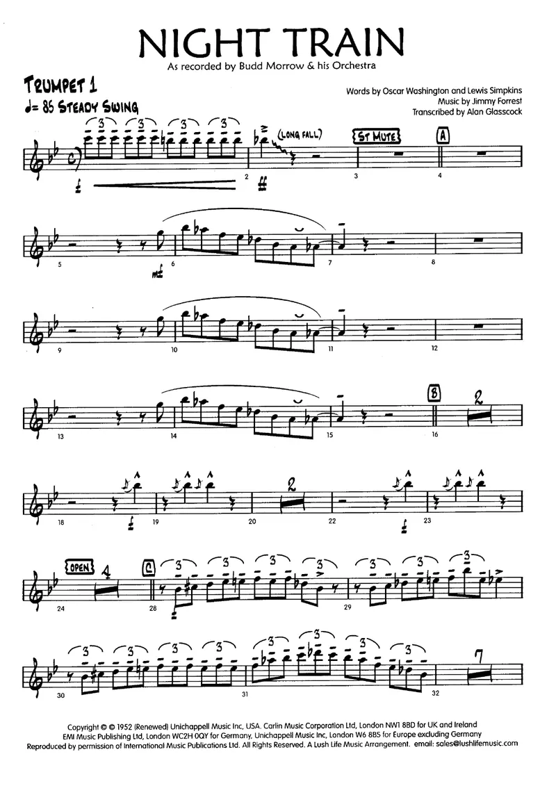 Night Train score preview