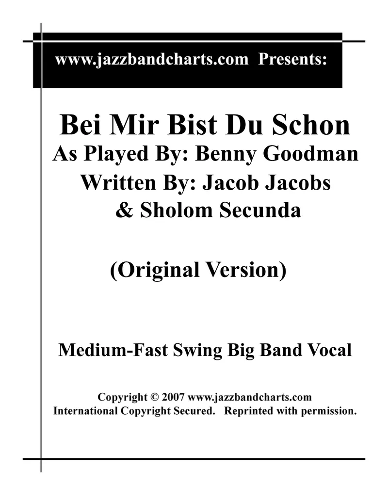 Bei Mir Bist Du Schon score preview