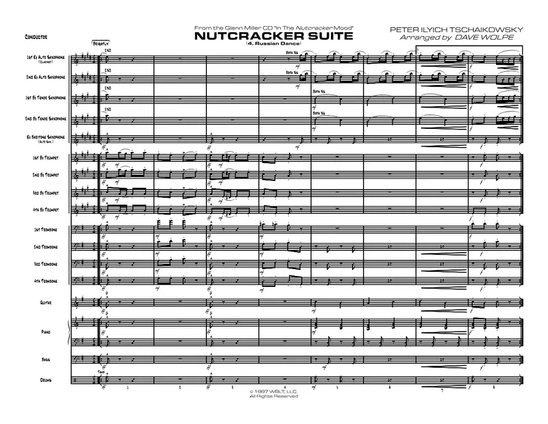 Nutcracker Suite - 4. Russian Dance - P. I. Tchaikovsky score preview