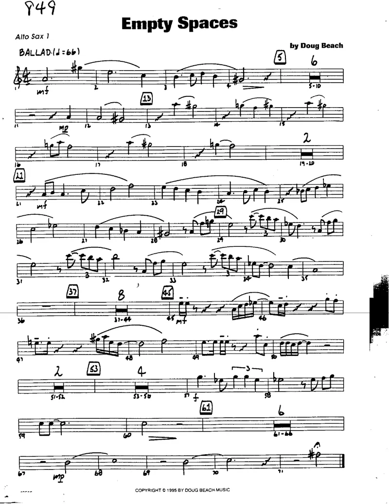 Empty Spaces score preview
